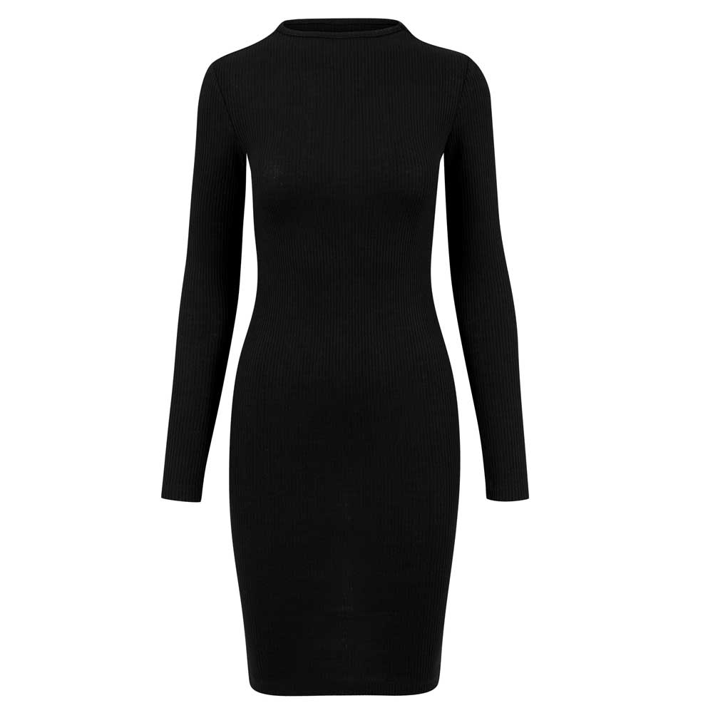 Urban Classics - Rib Kurzes Kleid - Schwarz